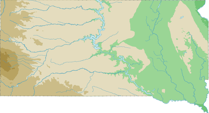 a map of south dakota. south dakota topo map